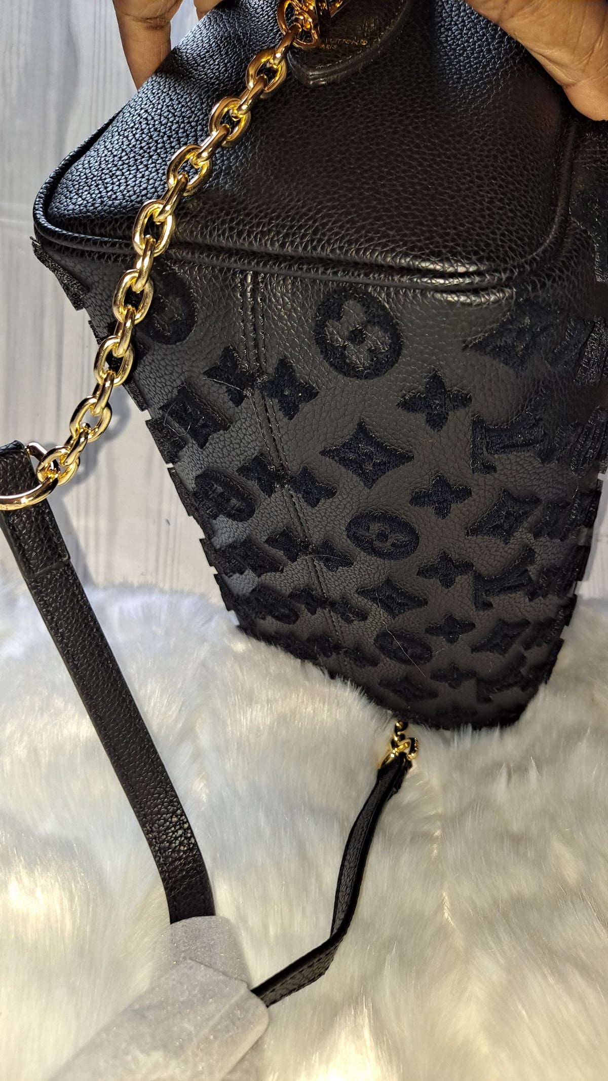 LOUISV BLACK 30" CM SPEEDY CROSSBODY