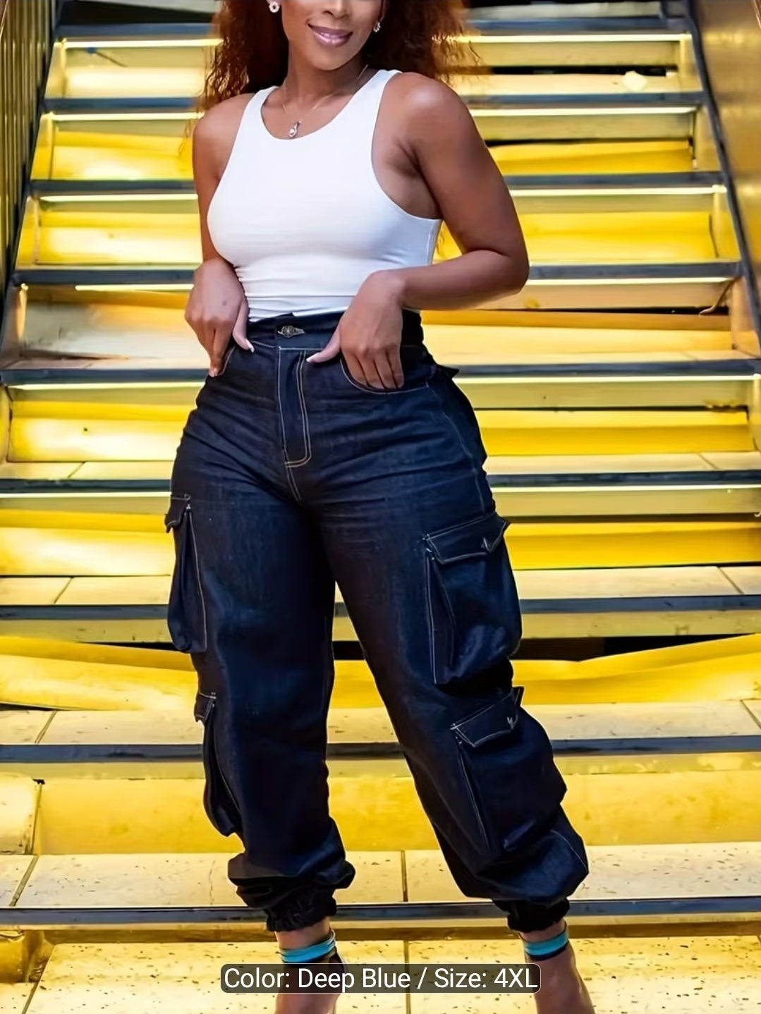 Deep Blue Capri Jeans