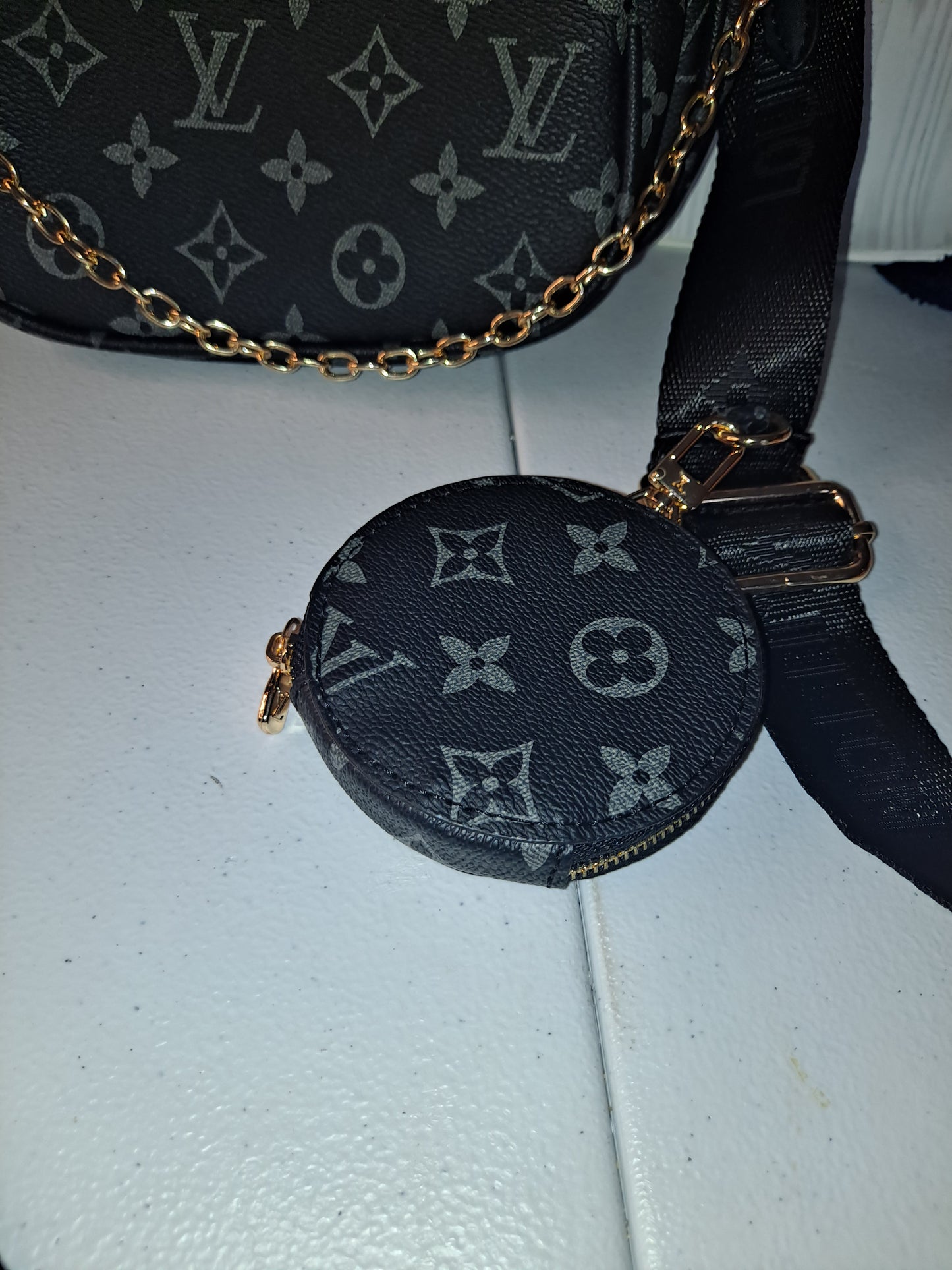Clearance BLACK LV 3PC CROSSBODY BAG