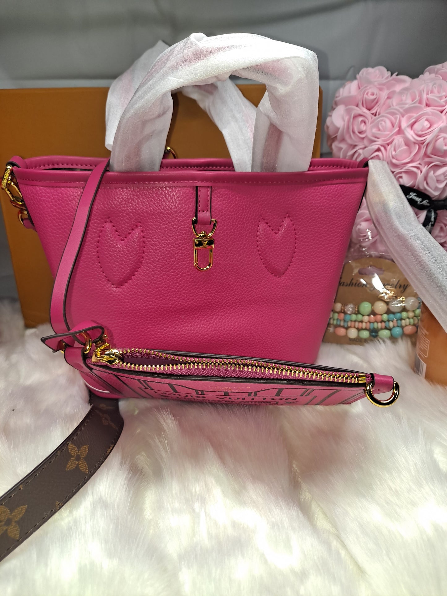 Reversible LV CROSSBODY BAG & WRISTLET