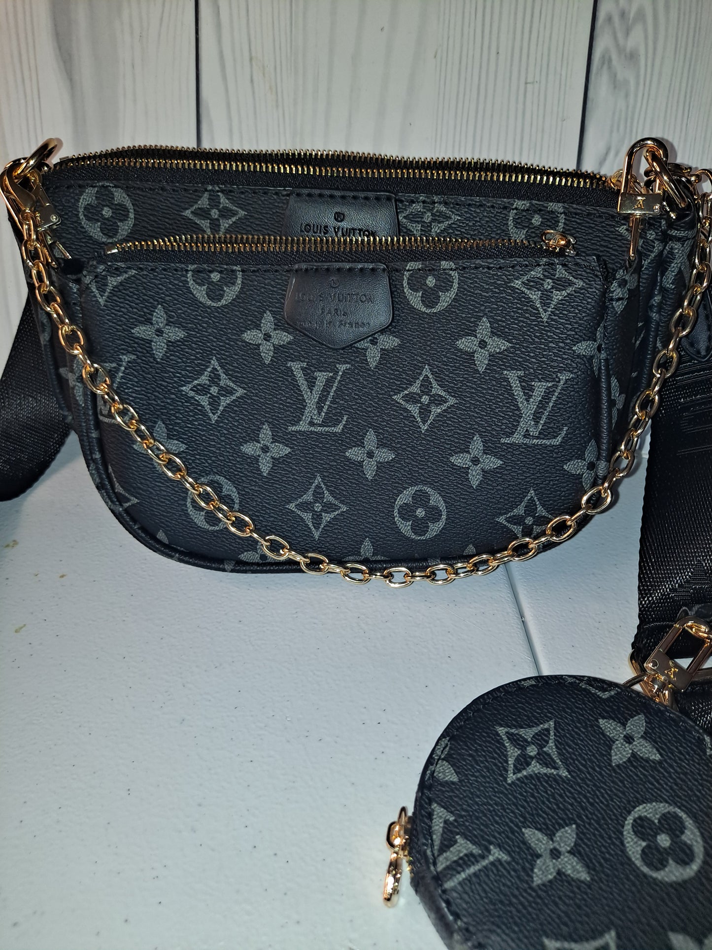 Clearance BLACK LV 3PC CROSSBODY BAG