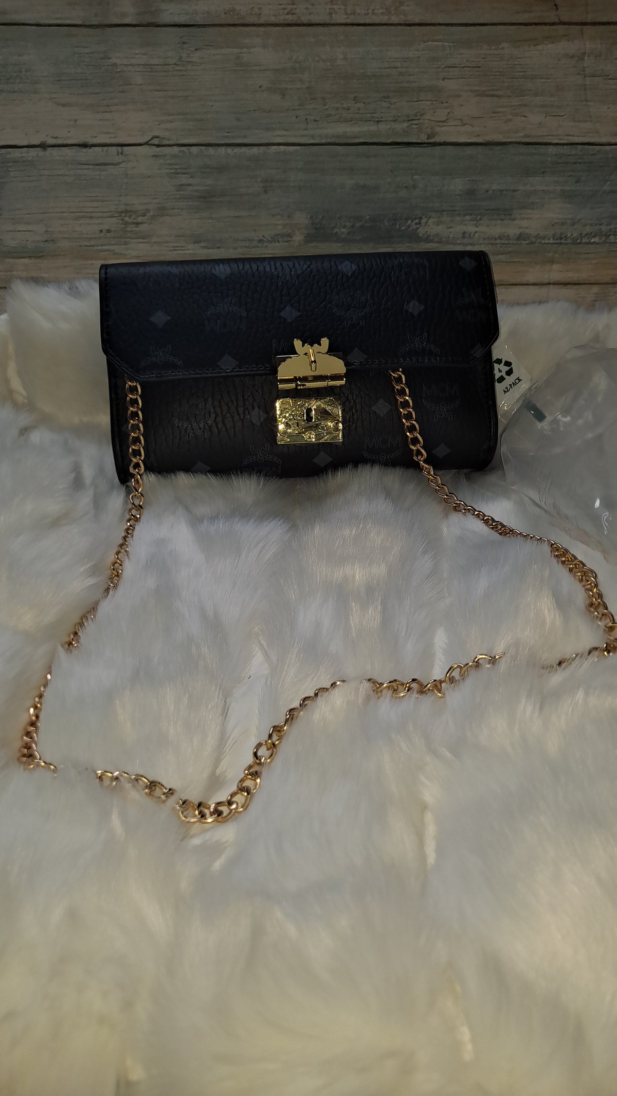M(M BLACK MINI CHAIN CROSSBODY BAG