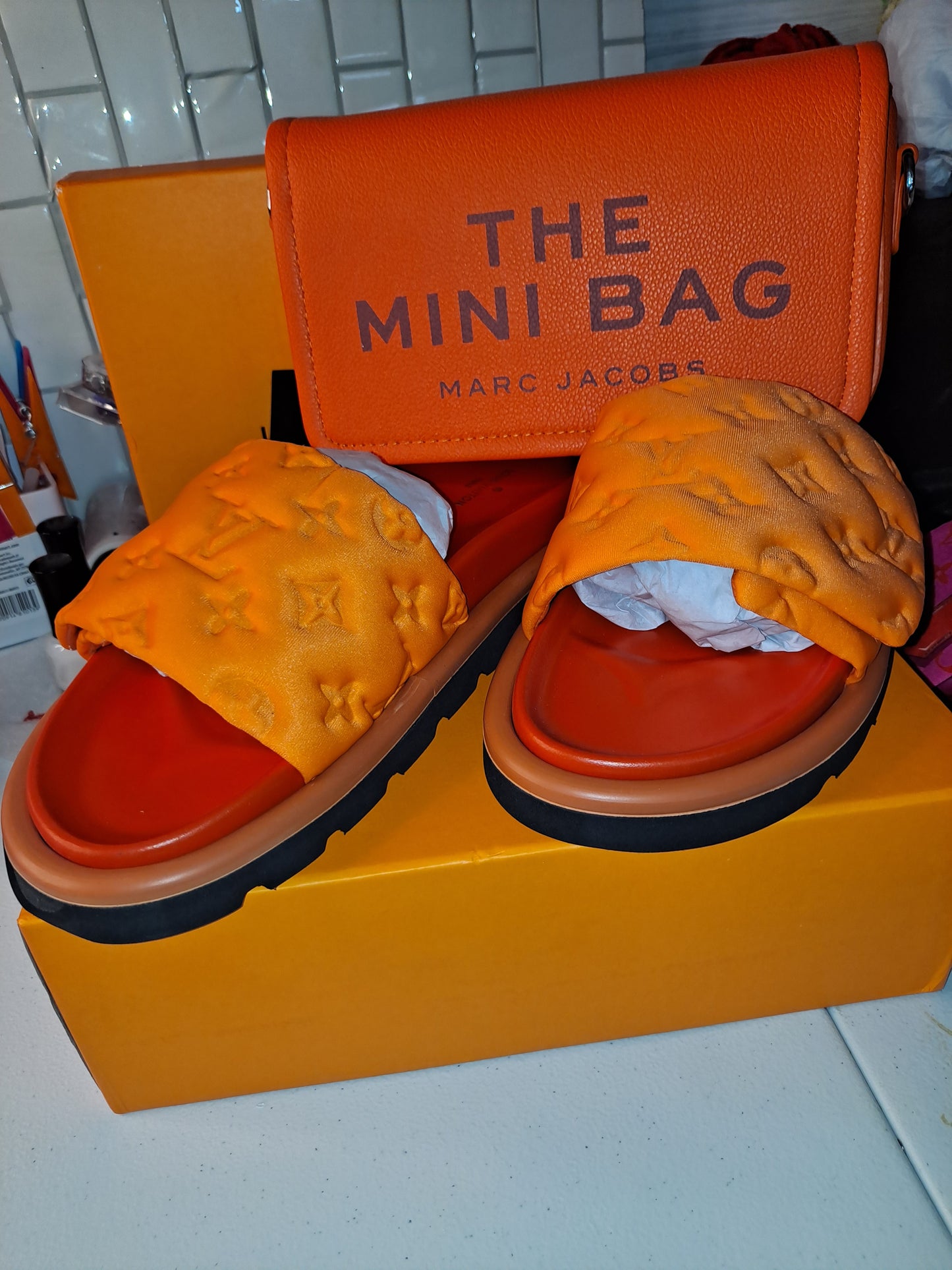 LV SLIDES OR MJ MINI CROSSBODY BAG
