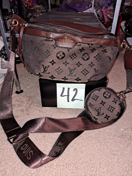 #42 LV Brown 2pc crossbody/fanny bag.  CLEARANCE