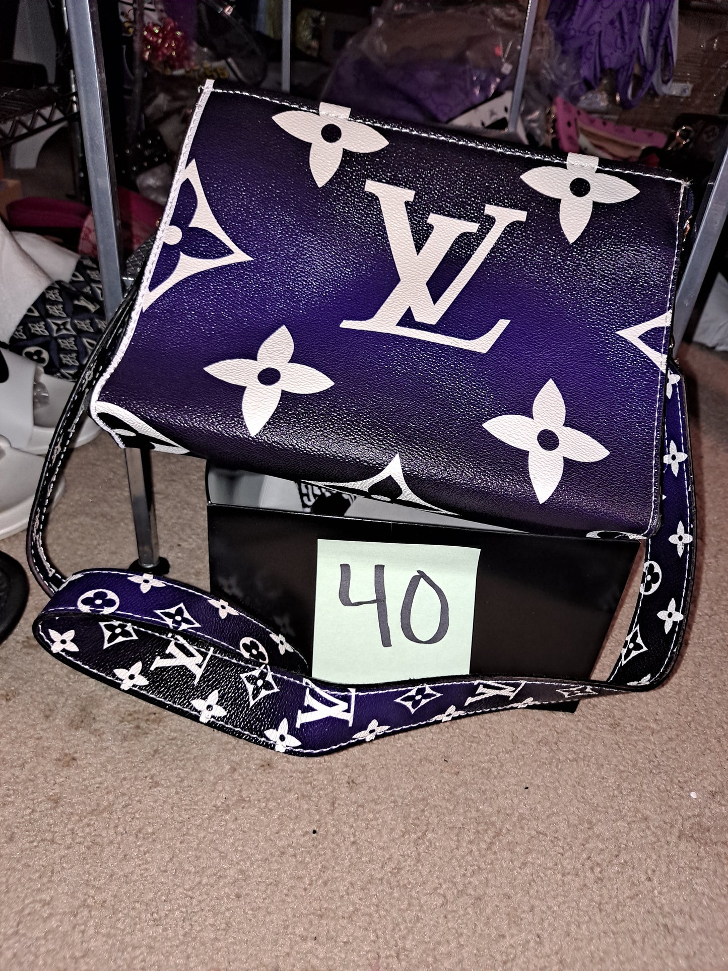 #40 LV BLUE tie-dyed crossbody bag.CLEARANCE