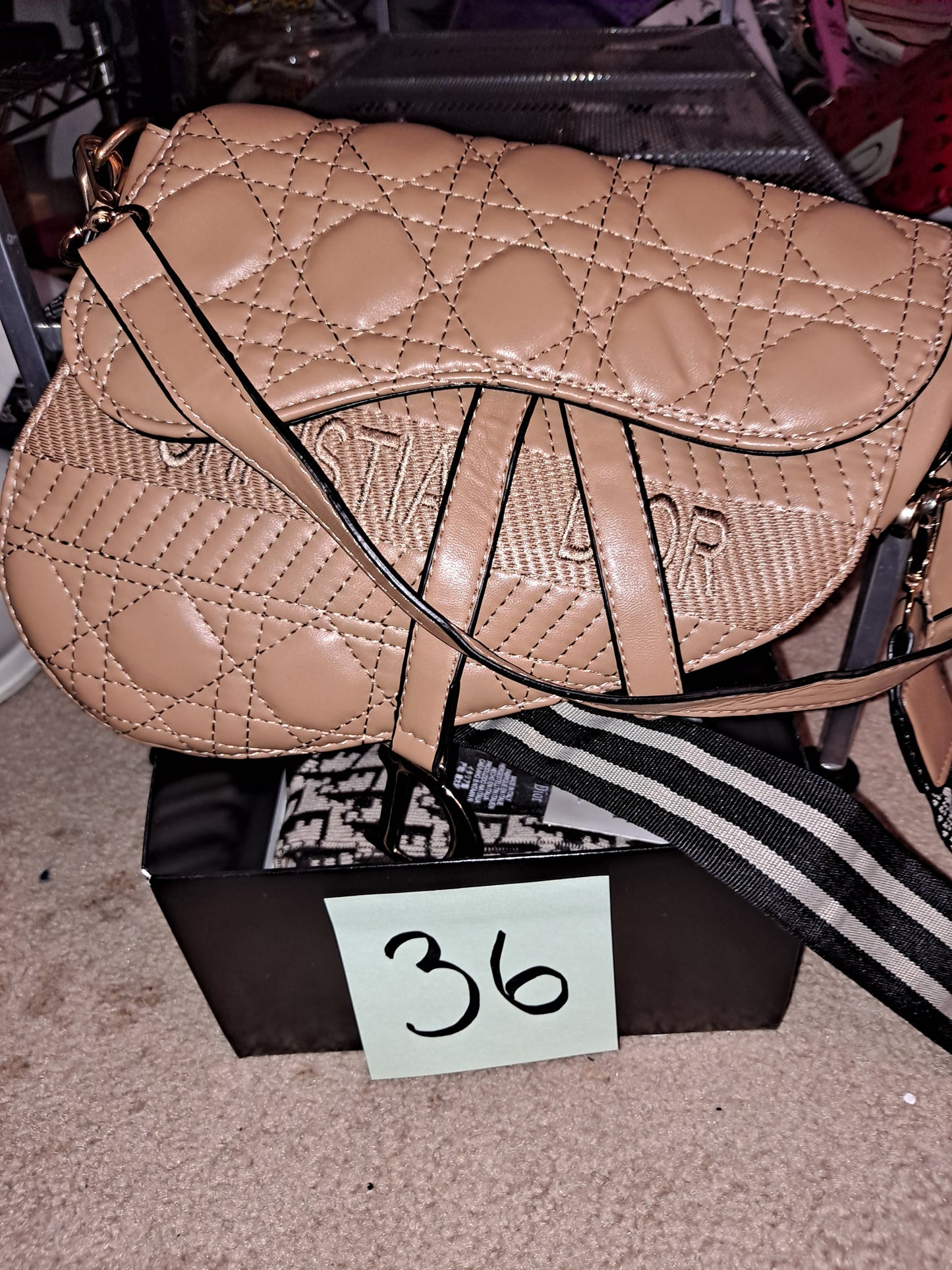 #36 CD tan saddle crossbody bag.  CLEARANCE