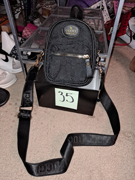 #35 GG BLACK crossbody bag.  Clearance