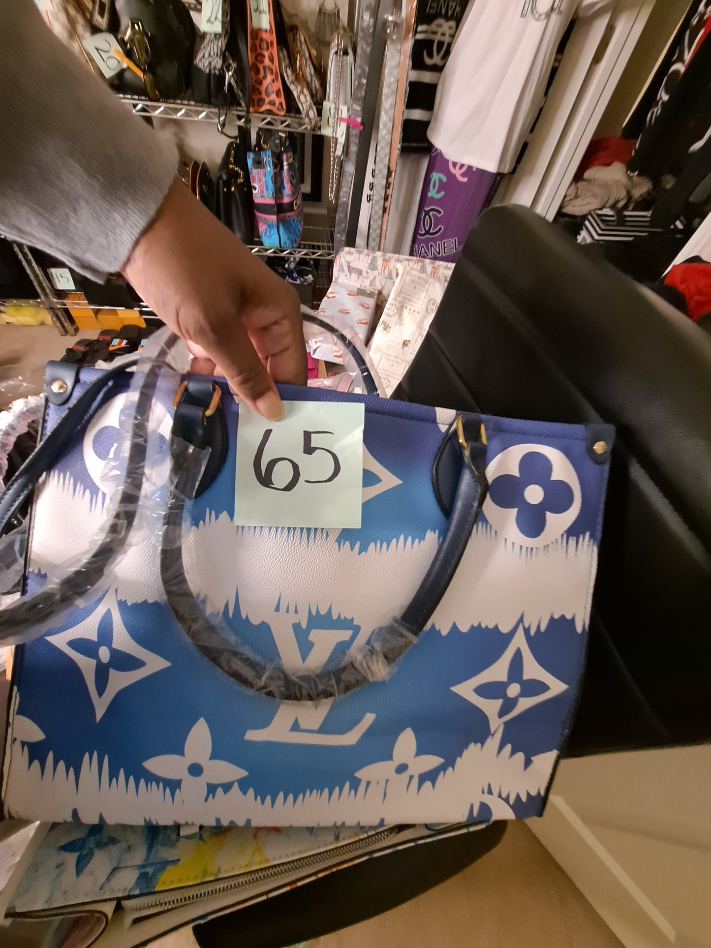 #65 Blue tyed dyed Large Neverfull bag