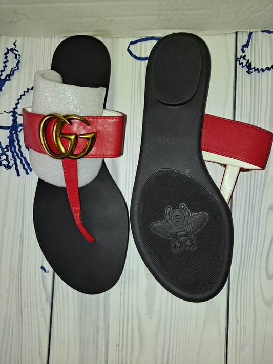 GG RED SANDALS SIZE 8 ON HAND