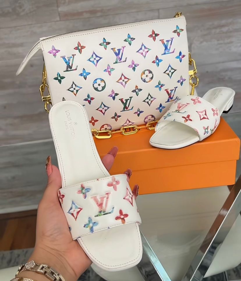 LV SET/BUNDLE CROSSBODY BAG & SLIDES/SANDALS