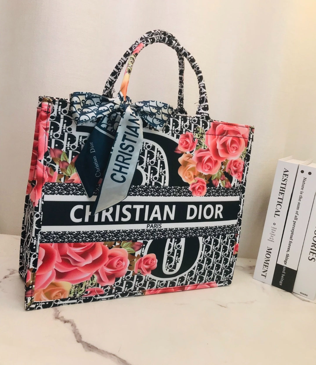 CD TOTE BAG WITH SCARF 9640