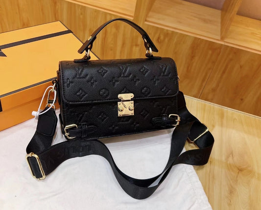 LV BLACK EMBOSSED CROSSBODY BAG