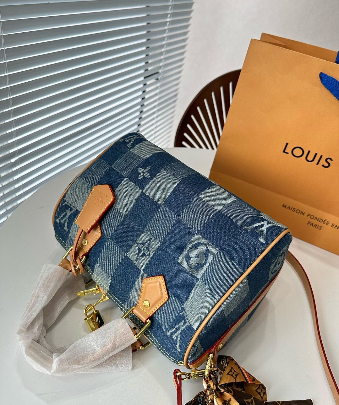 LV DENIM SPEEDY CROSSBODY BAG 73420170