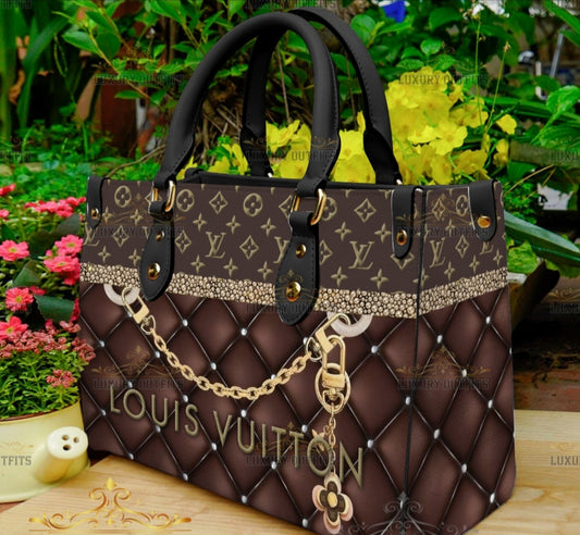 LV PRINT CHAIN 3D PRINT TOTE BAGS WITH CROSSBODY STRAP