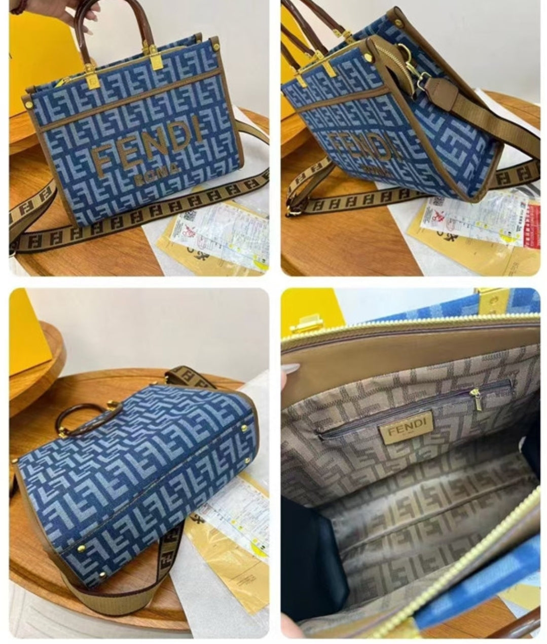 FF DENIM TOTE BAG W/FREE ACCESSORIES 82027