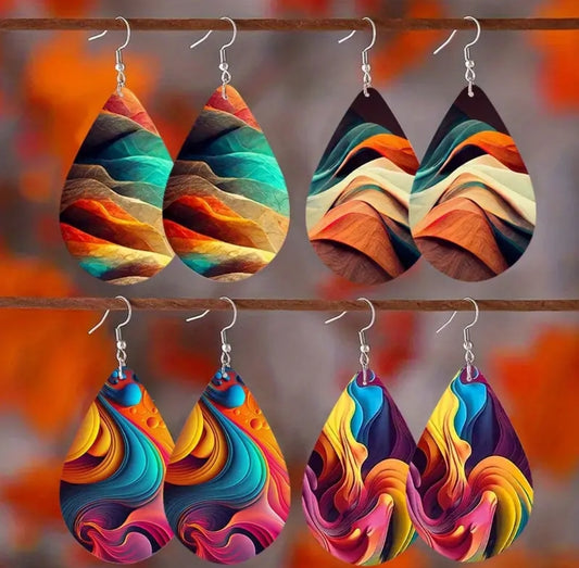 TEAR DROP COLORFUL EARRINGS