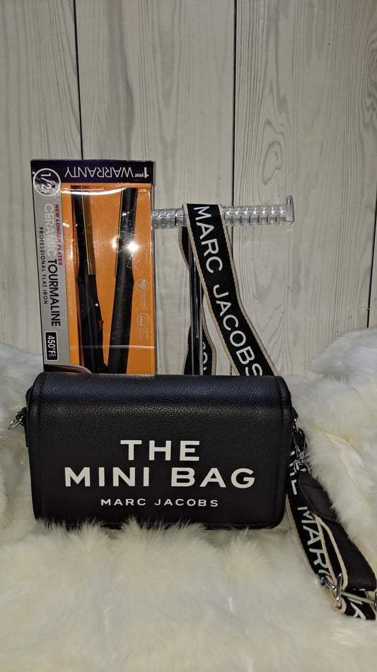 SET MJ CROSSBODY BAG & FLAT IRON