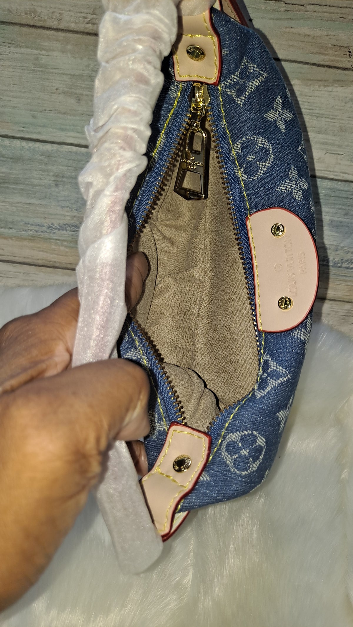 LOUISV MINI DENIUM SHOULDER BAG