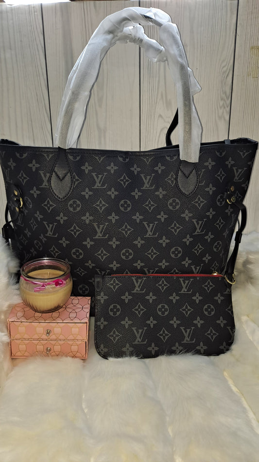 LV BLACK BAG & WALLET SET