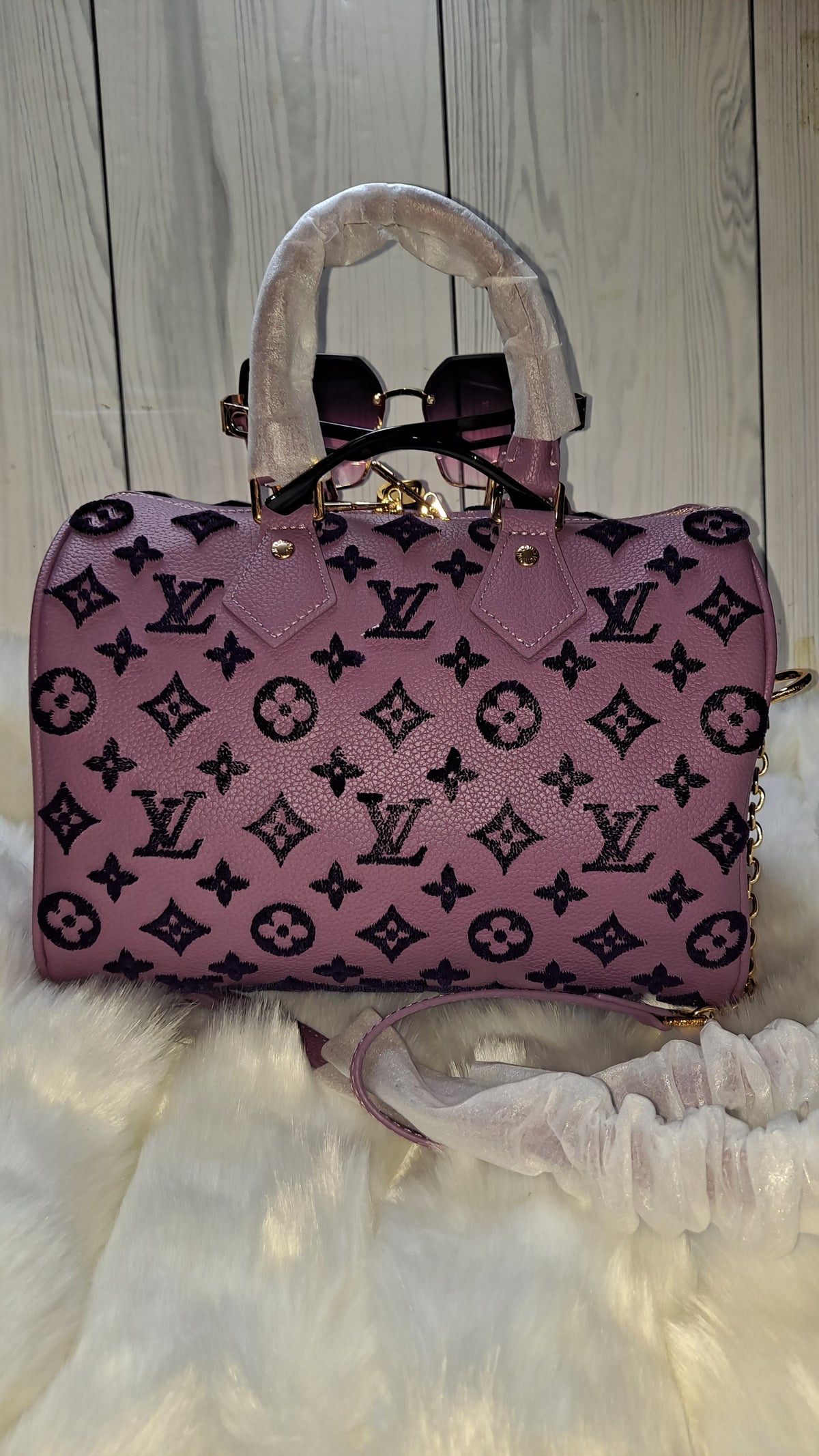 LOUISV PURPLE 30" CM SPEEDY CROSSBODY BAG