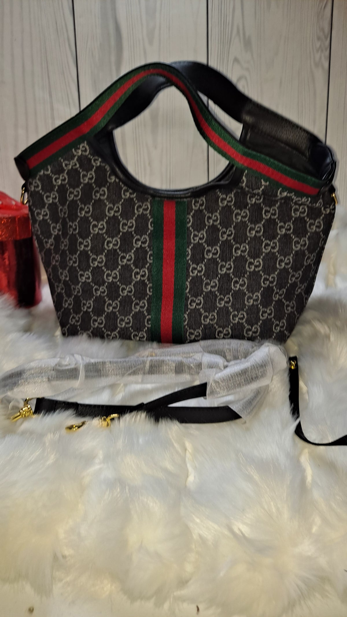 GUCC DENIM HOBO BAG W/CROSSBODY STRAP BAG