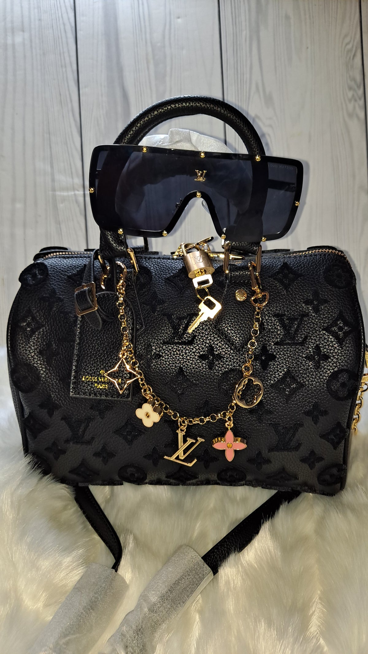 LOUISV BLACK 30" CM SPEEDY CROSSBODY
