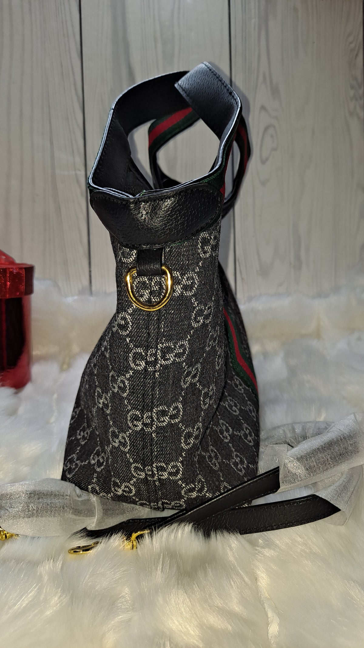 GUCC DENIM HOBO BAG W/CROSSBODY STRAP BAG