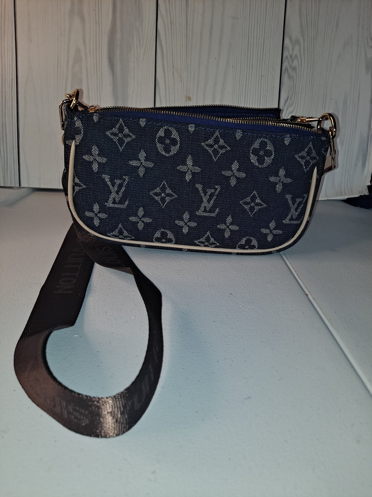 Clearance DENIM LV 3PC CROSSBODY BAG