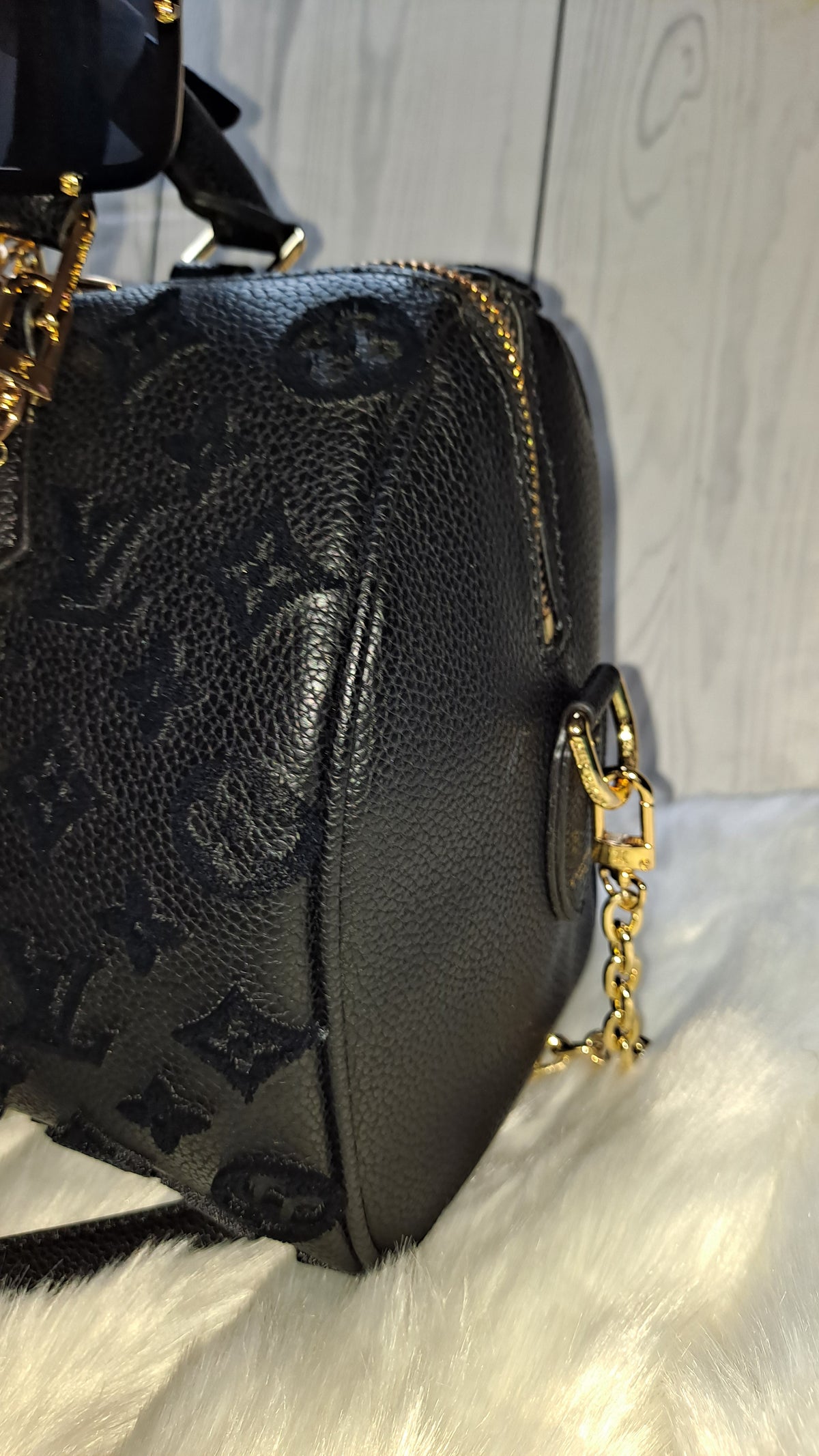 LOUISV BLACK 30" CM SPEEDY CROSSBODY