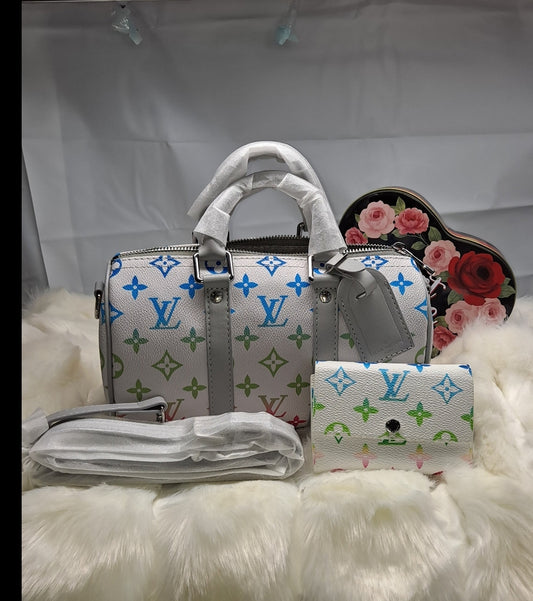 LV SPEEDY 22CM CROSSBODY BAG & WALLET