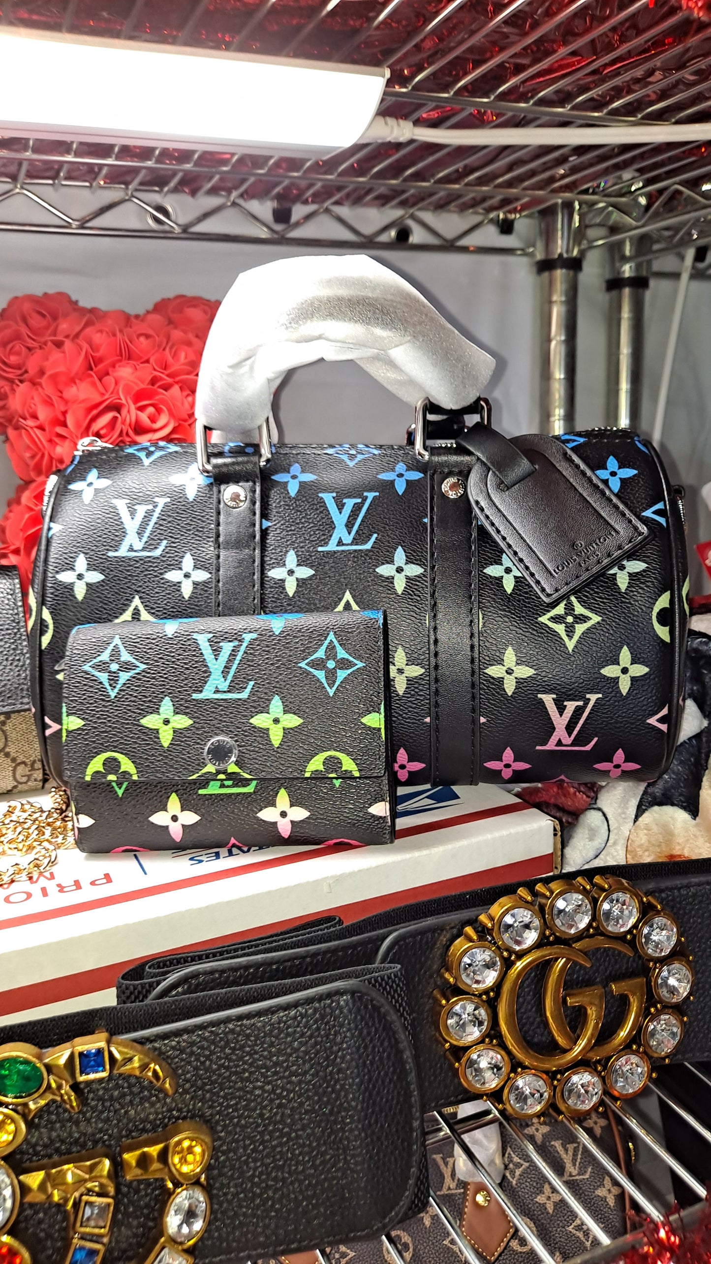 LV SPEEDY 22CM CROSSBODY BAG & WALLET