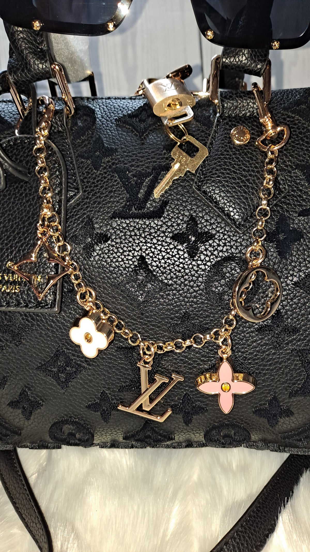 LOUISV BLACK 30" CM SPEEDY CROSSBODY