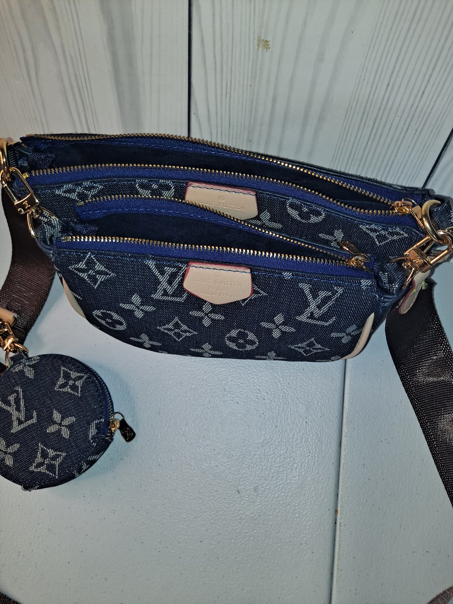 Clearance DENIM LV 3PC CROSSBODY BAG